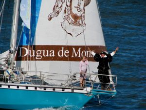 Arrivée du voilier de Dugua de Mons